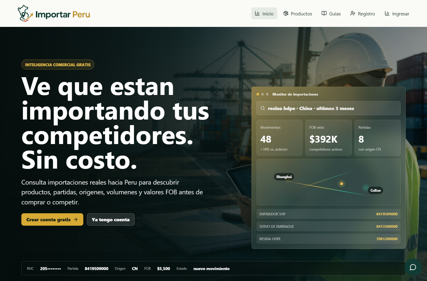 Importar Peru: vista del producto digital