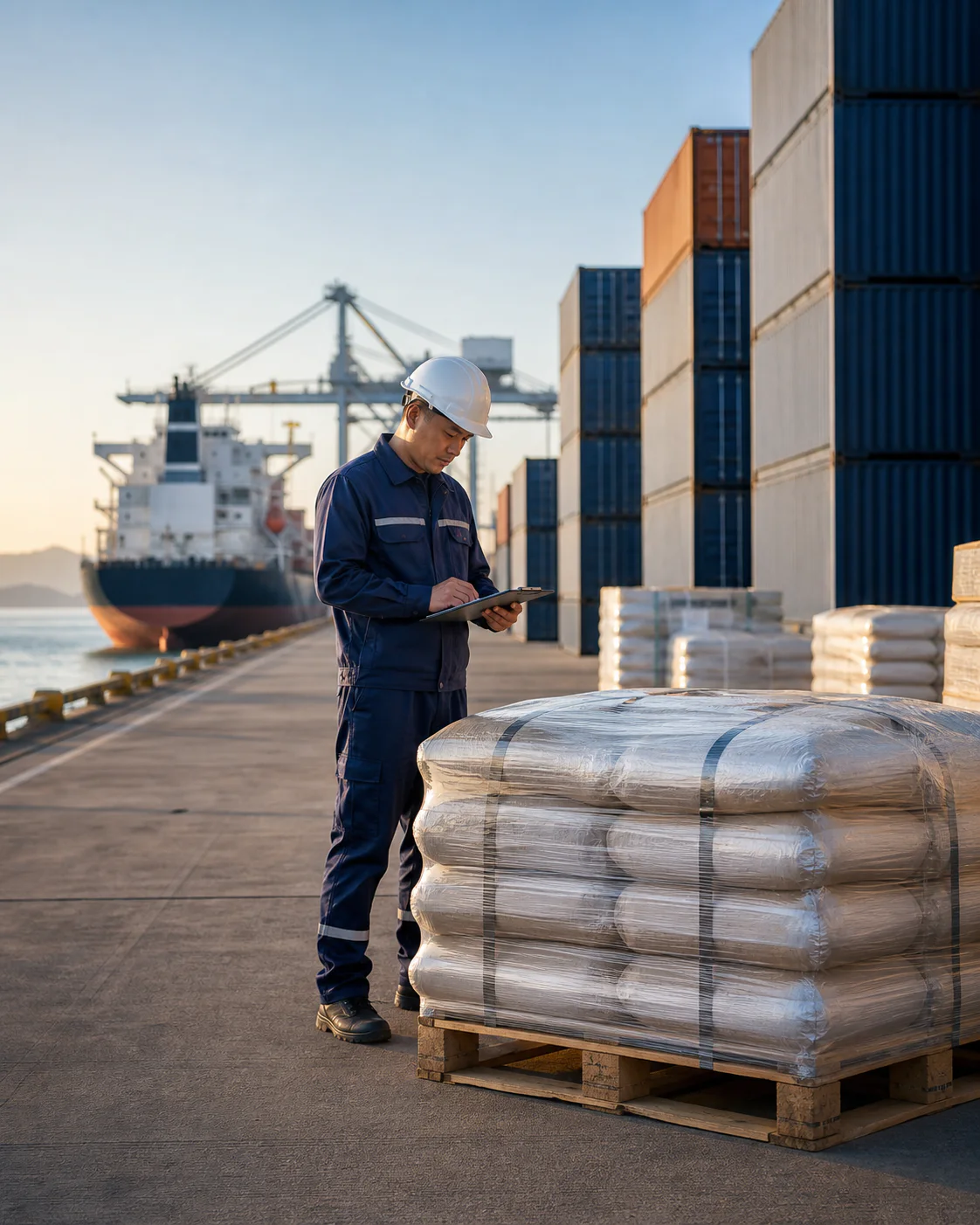 Raw-material inspection at a port