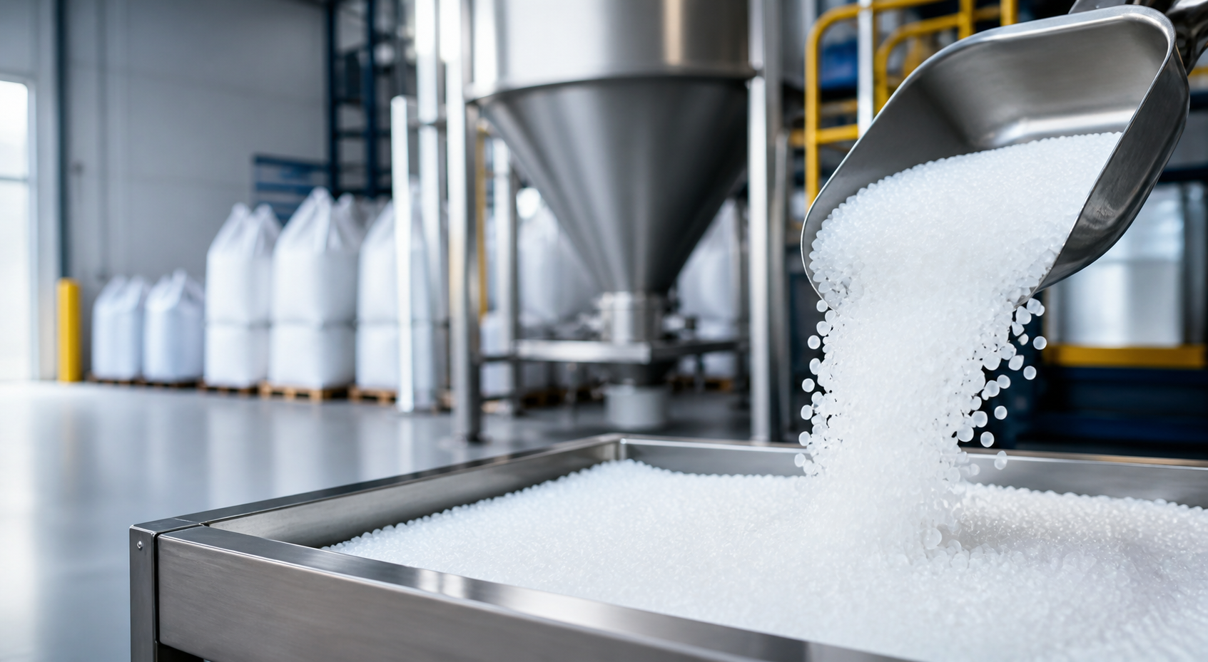 Industrial resin on a production line